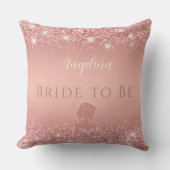 Coussin Fête de Mariage Élégante Rose Gold Luxe Pailletée (Recto)
