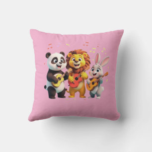 Coussin 🎵 Fête de musique d'animaux de dessin animé – Mus