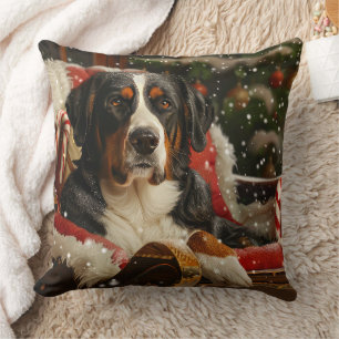 Coussin Fête de Noël des Chiens de Montagne de Grande Suis