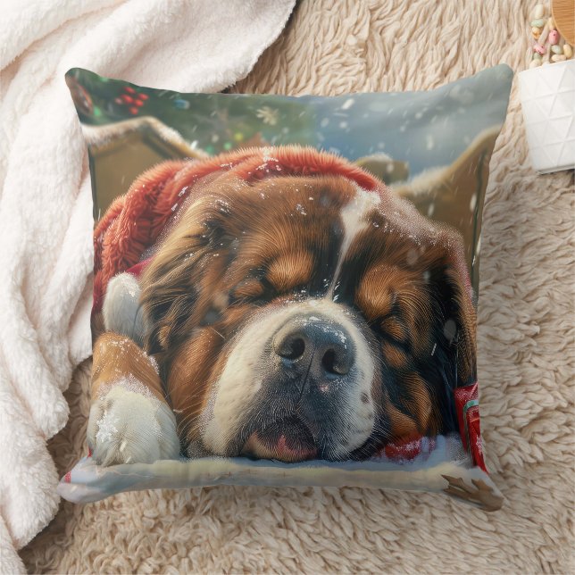 Coussin Fête de Noël du chien Mastiff Tibétain (Couverture)