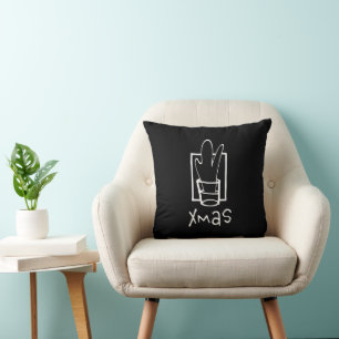 Coussin Fête de Noël en noir