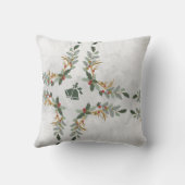 Coussin Fête de Noël Florale Élégante Aquarelle Famille (Verso)