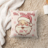Coussin Fête de Noël rétro du Père Noël drôle Ho Ho (Couverture)