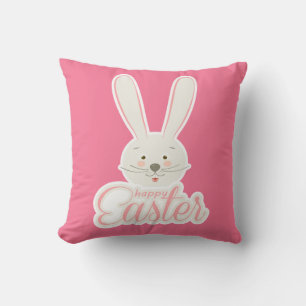 Coussin FÊTE DE VACANCES HEUREUSE de PÂQUES de LAPIN