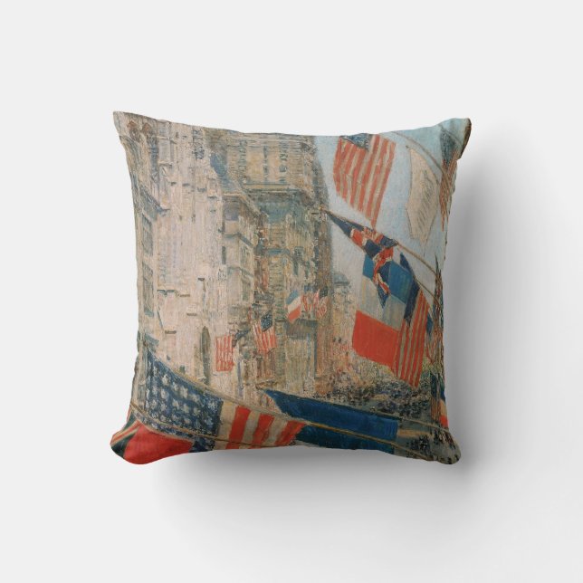 Coussin Fête des Alliés, mai 1917 par Childe Hassam, Art V (Recto)