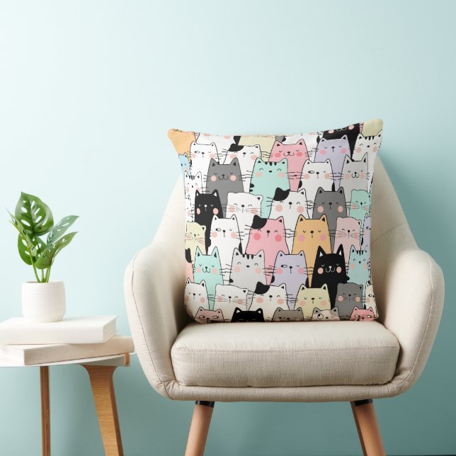 Coussin Fête des chats 20x20 Jeu d'oreiller (Chaise)