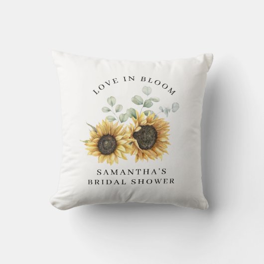 Coussin Fête des mariées florale Sunflowe Eucalyptus perso (Recto)