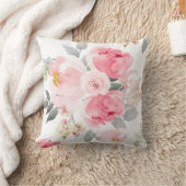 Coussin Fête des mariées mariage Aquarelle rose pâle Flora (Couverture)