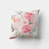Coussin Fête des mariées mariage Aquarelle rose pâle Flora (Verso)