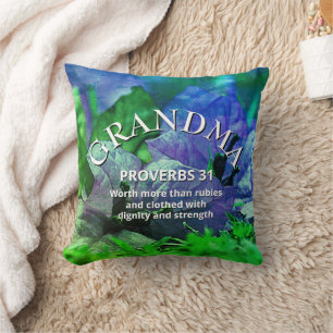 Coussin Fête des mères chrétiennes PROVERBS 31 GRANDMA Flo