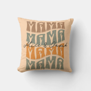 Coussin Fête des Mères Couleur naturelle Maman Enfants Nom
