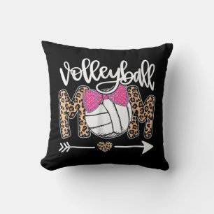 Coussin Fête des Mères Cute Volleyball Maman Leopard Fun B