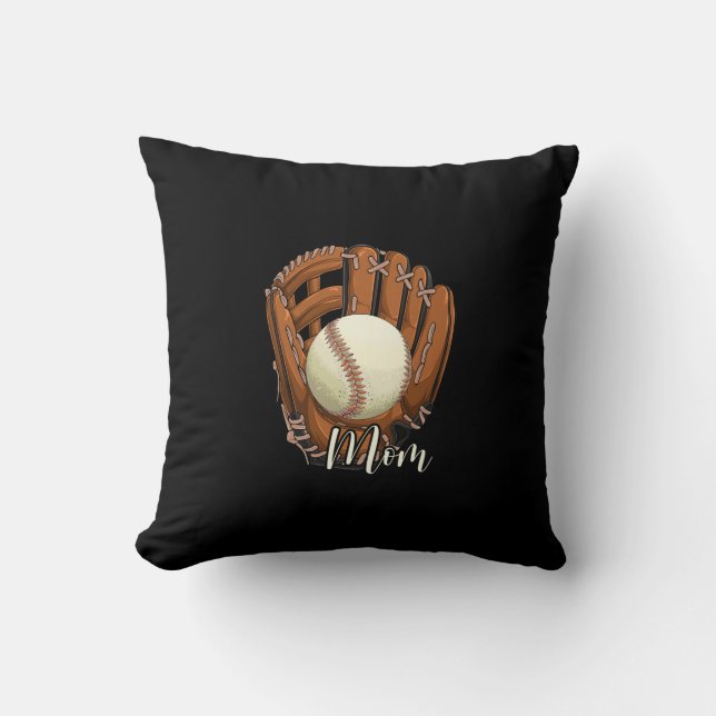 Coussin Fête des mères de maman de baseball softball (Recto)