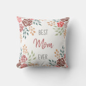 Coussin Fête des mères florales, la meilleure maman élegan (Recto)