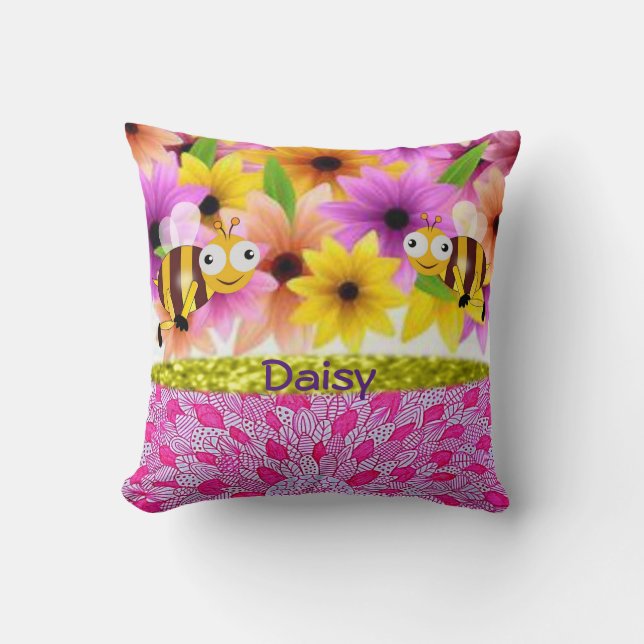 Coussin Fête des mères Jetez l'oreiller Daisy (Recto)
