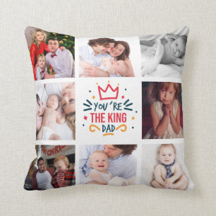 Coussin Fête des pères Cadeau KING DAD Meilleur papa Pho