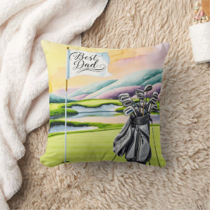 Coussin Fête des pères de golf du meilleur papa