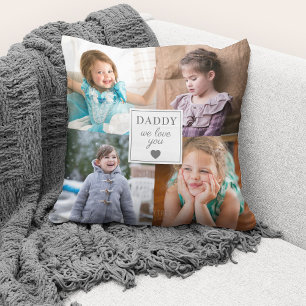 Coussin Fête des Pères Écoutez Nous Vous Aimons Papa 4 Col