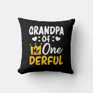 Coussin Fête des Pères Grand-père de Mr Onederful 1er An