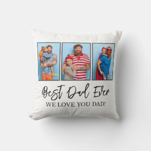 Coussin Fête des pères Papa Cadeau 3 Photo Collage