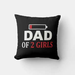 Coussin Fête des pères Papa De 2 Filles