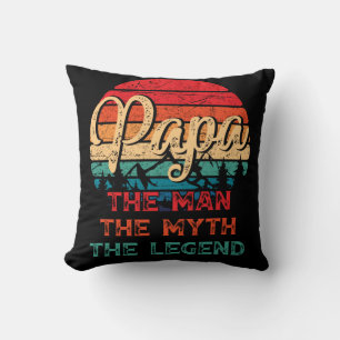 Coussin Fête des Pères pour Hommes Rétro Mec Mythe Légende