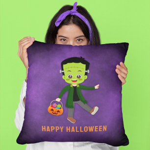 Coussin Fête d'Halloween pour enfants Frankenstein