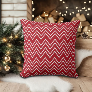 Coussin Fête d'hiver rouge blanc