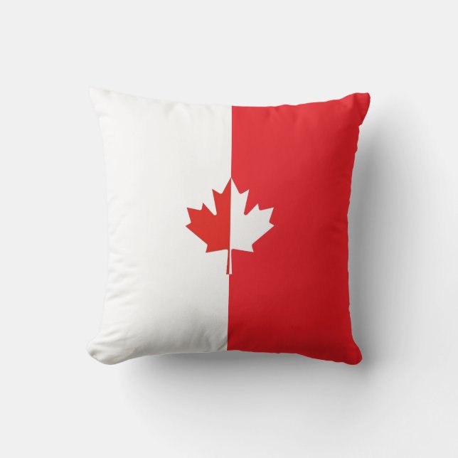 Coussin Fête du Canada - Feuille d'érable rouge et blanc (Recto)