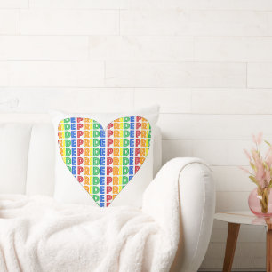 Coussin Fête du mois des Gay pride LGBT Rainbow Heart