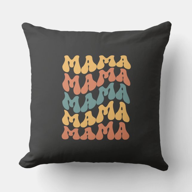 Coussin Fête Mère-Maman-Mères-Mère-Mère-Rétro-Mette (Recto)