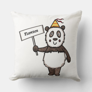 Coussin Fête personnalisée Panda pour enfants