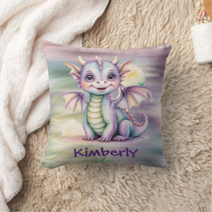 Coussin Fête Prénatale Bébé Dragon Pastel Fantastique