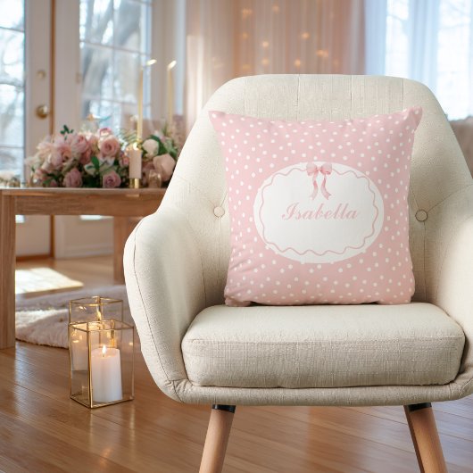 Coussin Fête Prénatale Points de Ruban Rose Bébé Fille Coq