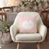 Coussin Fête Prénatale Points de Ruban Rose Bébé Fille Coq
