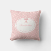 Coussin Fête Prénatale Points de Ruban Rose Bébé Fille Coq (Recto)