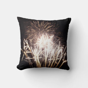 Coussin Feu d'artifice blanc et or I Fête patriotique
