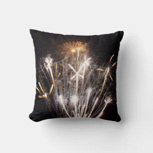 Coussin Feu d'artifice blanc et or II Fête patriotique