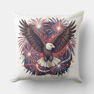 Coussin Feu d'artifice de l'aigle patriotique