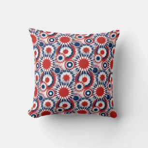 Coussin Feu d'artifice Patriotique rouge blanc et bleu