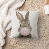 Coussin Feu de lapin rose bulle gomme (Couverture)