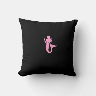 Coussin Feu d'Océan_Rose-sur-Noir, Sirène noire-sur-Rose