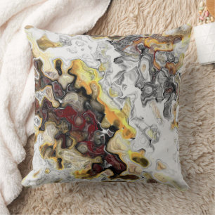 Coussin Feu et fumée abstraits