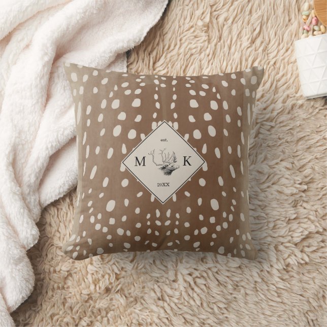 Coussin Feu Spoy Baby Deer Poster de animal Motif Monogram (Couverture)