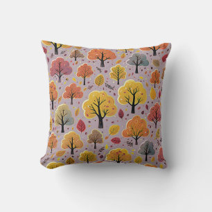 Coussin Feuillage aquarelle rustique mignon automnal Arbre
