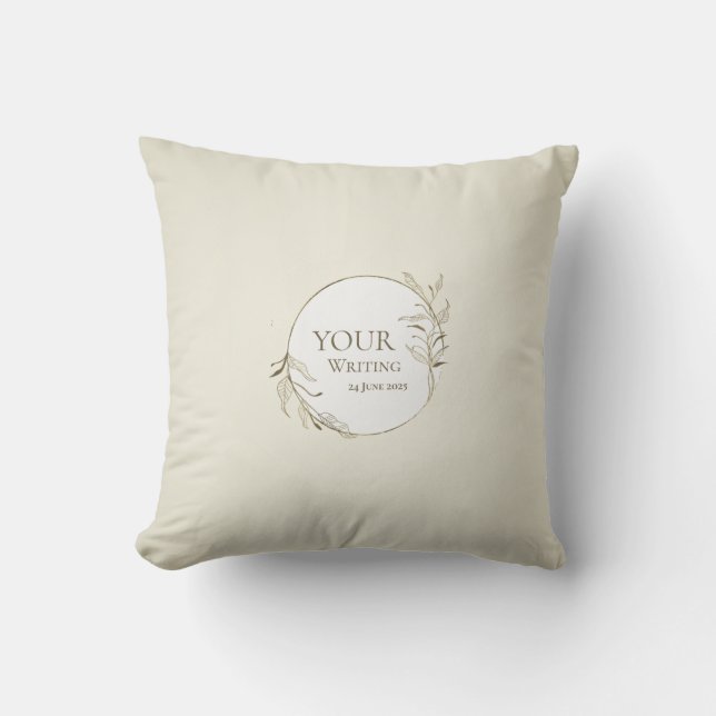 Coussin Feuillage botanique doré minimaliste (Recto)