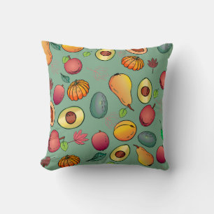 Coussin Feuillage Citrouille de fruits coloré d'automne
