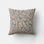 Coussin Feuillage des colibris bleu vintage (Verso)