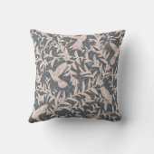 Coussin Feuillage des colibris gris vintage (Verso)