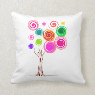 Coussin feuillage tourbillonnant d'arbre coloré
